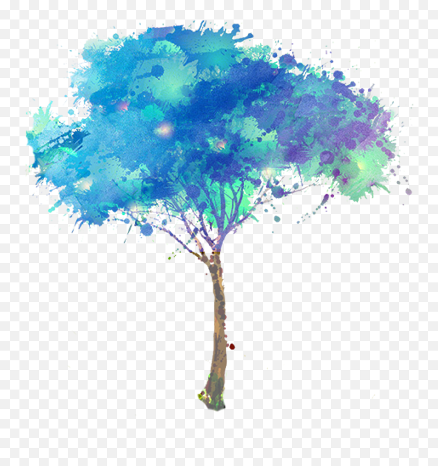 Watercolor Tree Png Picture 870912 - Blue Watercolor Tree,Watercolor Tree Png