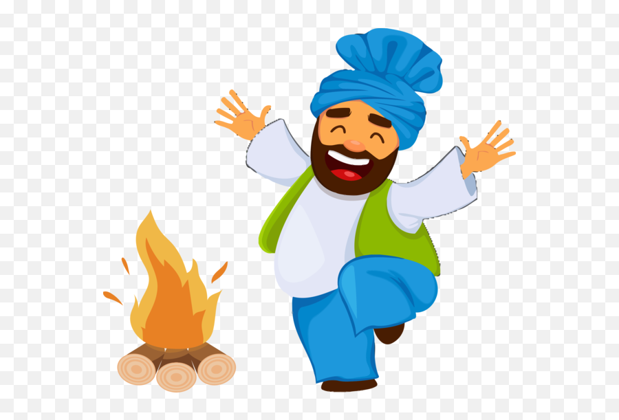 Download Lohri Cartoon Celebrating Cook - Lohri Png,Celebrating Png