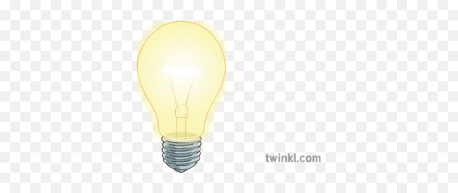 Lit Lightbulb Illustration - Twinkl Transparent Light Bulb Lit Png,Lightbulb Png