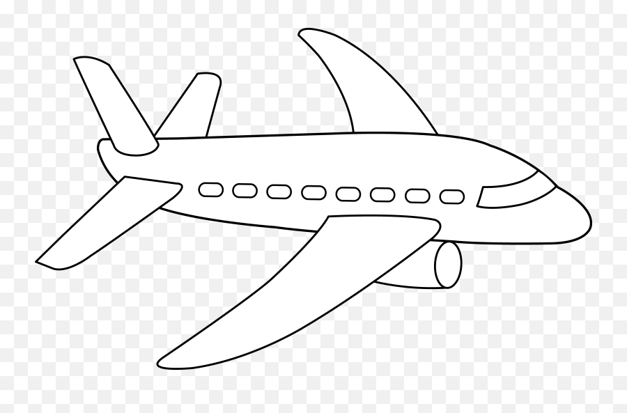 Airplane Coloring Page Free Clip Art - Clipartix Outline Pictures Of Aeroplane Png,Airplane Clipart Transparent Background