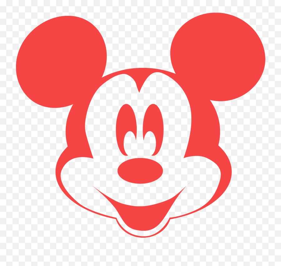 Mickey Mouse Face Cut Outs - Mickey Mouse Face Red Png,Mickey Mouse Face Png