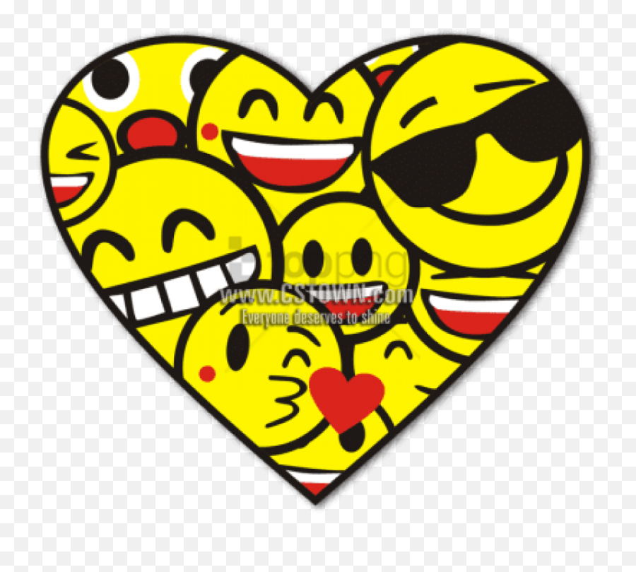 Download Heart Shape Smile Face Emoji - Happy Png,Heart Face Emoji Png