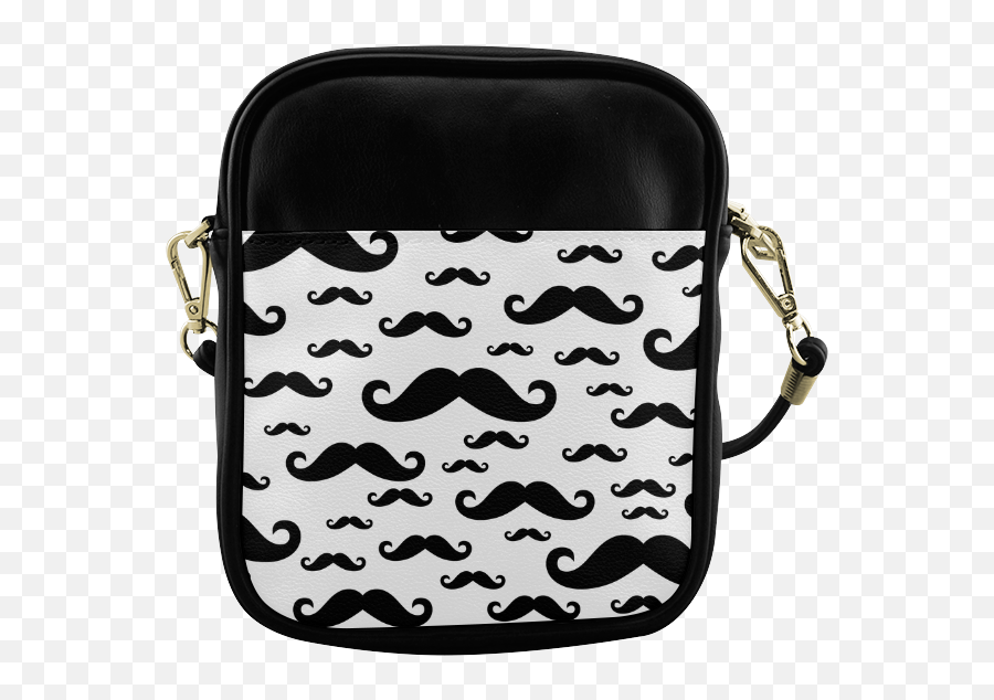 Black Handlebar Mustache Moustache Pattern Sling Bag Model 1627 Id D539219 - Handlebar Moustache Pattern Png,Handlebar Mustache Png