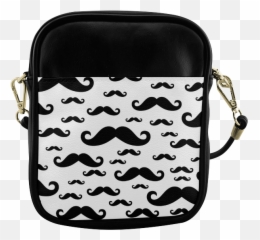 Black Handlebar Mustache Moustache Pattern Sling Bag Model 1627 Id D539219 - Handlebar Moustache Pattern png