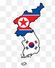 Flag Map Of Korea - North And South png