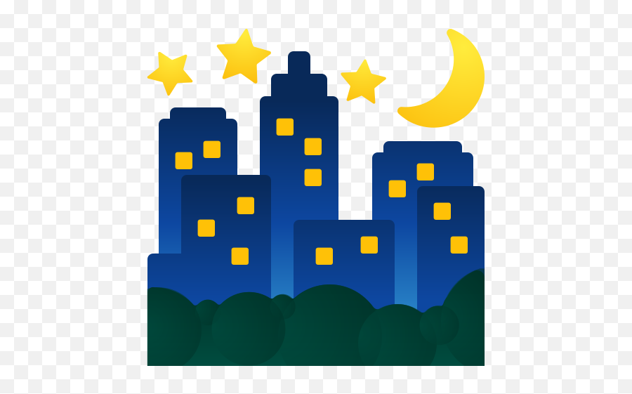 Night With Stars Emoji - City Emoji Png,Star Emoji Transparent