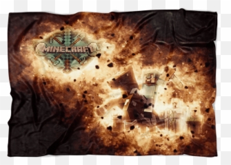 Minecraft Fleece Blanket Steve Diamond Sword Blasting Black Png
