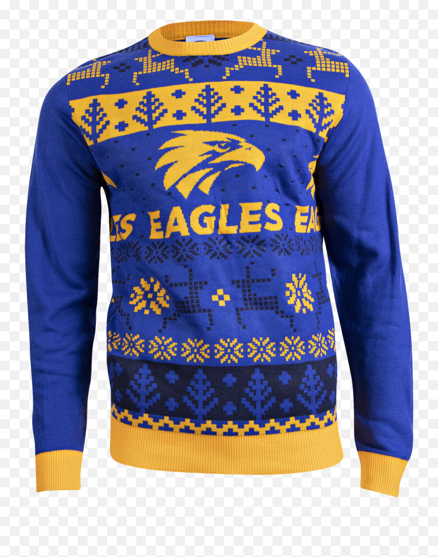 Mens Ugly Christmas Sweater West Coast Eagles - Afl Long Sleeve Png,Christmas Sweater Png