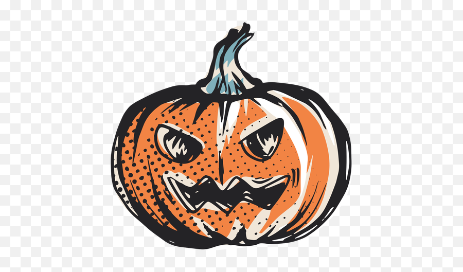 Scary Hallloween Pumpkin Illustration - Transparent Png Happy,Evil Pumpkin Icon