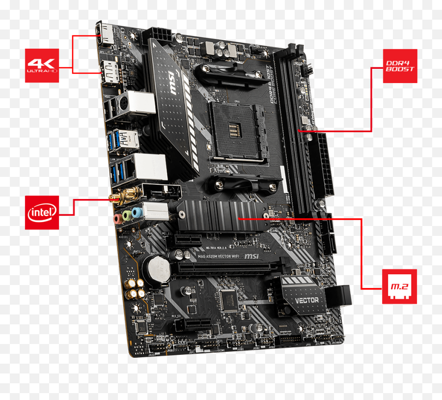 Msi Mag A520m Vector Wifi Gaming Motherboard Amd Ryzen 3000 - Motherboard Msi Mag A520m Vector Wifi Png,Work Experience Icon Vector
