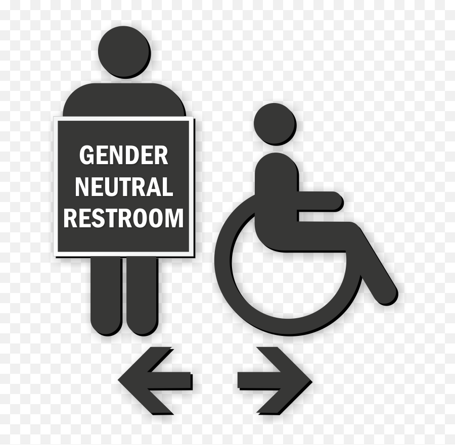 Handicap Gender Neutral Restroom Die Cut Sign Kit - Unisex Gender Neutrality Png,Icon Die Cutting