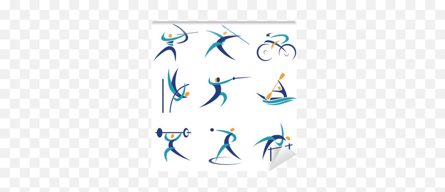 Wall Mural Olympic Sports Icons - Pixersus Olympics Sports Line Art Png,Olympic Icon Paint Review