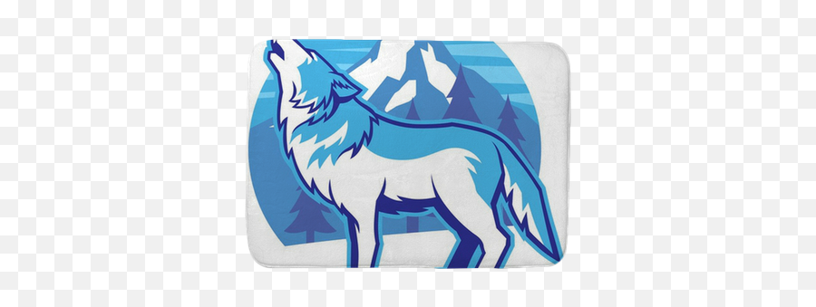 Howling Wolf Bath Mat U2022 Pixers - We Live To Change Mascote Lobo Png,Howling Wolf Png