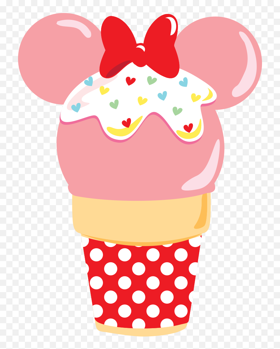 Candy Treats Disney Cupcakes Minnie Crafts - Minnie Mouse Ice Cream Png,Minnie Mouse Head Png