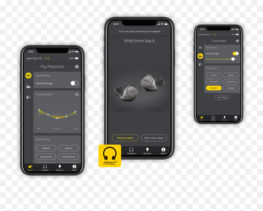 Further Enhance Your Jabra Headphones - Get The Jabra Sound App Jabra Elite 75t Png,Amazon Echo Transparent Background