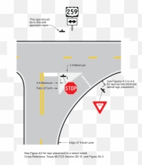 Download Stop Yield Sign Lateral - Stop Sign Placement Mutcd Png,Yield Sign Png