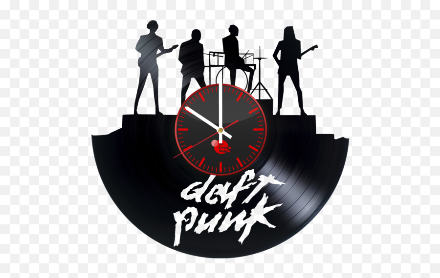 Daft Punk Band Handmade Vinyl Record Wall Clock - Daft Punk Daft Punk Logo T Shirt Png,Daft Punk Png