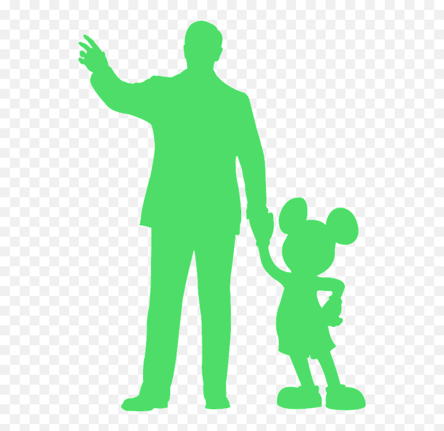 Walt Disney And Mickey Silhouette - Silhouette Walt Disney And Mickey Png,Mickey Silhouette Png