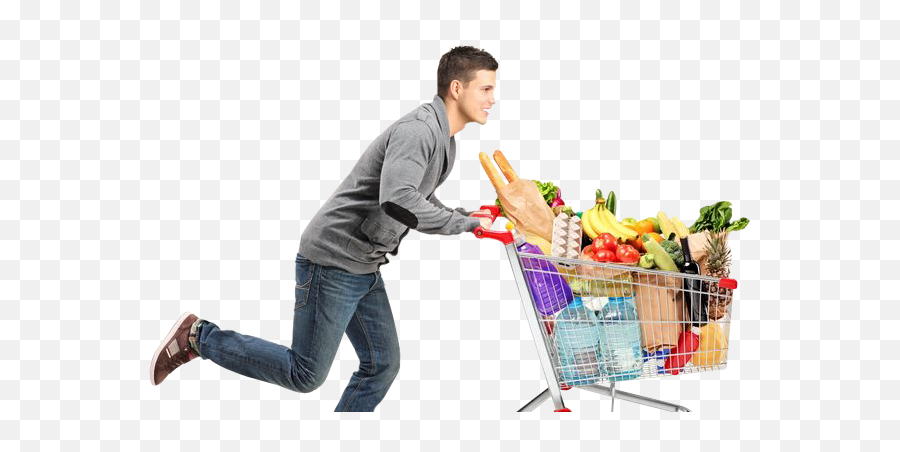 Shopping Cart Vs Empty Transparent Png - Customer In A Hurry,People Shopping Png