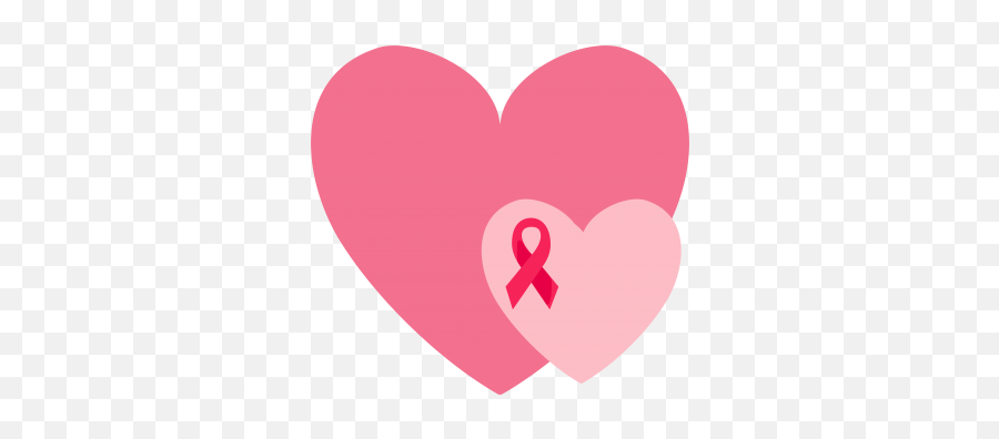 Two Hearts With Ribbon Breast Cancer - Girly Png,Breast Cancer Awareness Ribbon Png