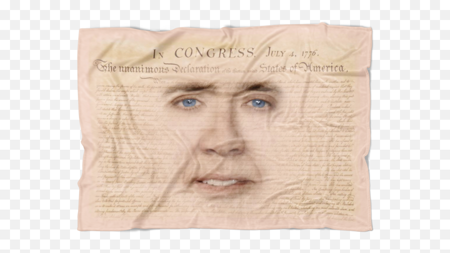 Nicolas Cage With Declaration Of Independence Fleece Throw Blanket - Nicholas Cage The Declaration Of Independence Is Mine Png,Declaration Of Independence Png