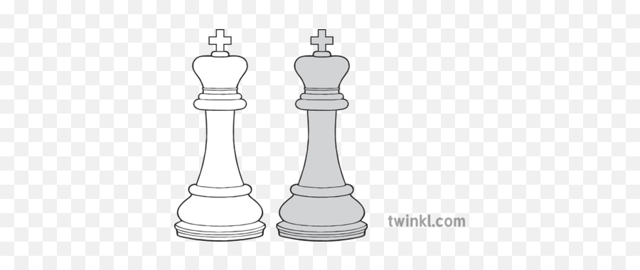 King Chess Pieces Black And White Illustration - Twinkl Rey De Ajedrez Para Colorear Png,Black King Chess Icon
