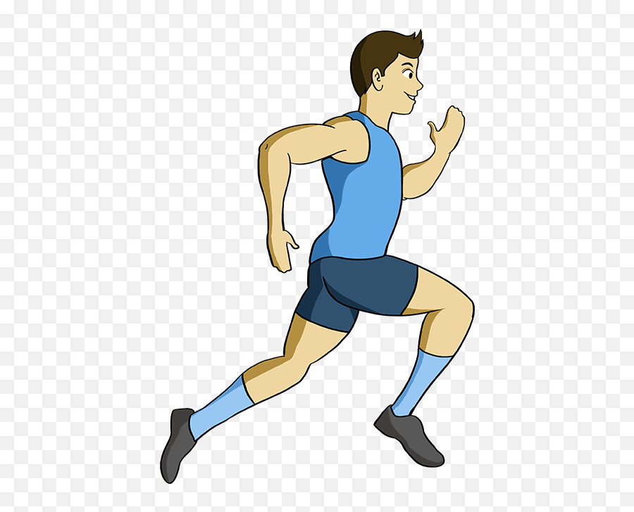 How To Draw A Person Running - Really Easy Drawing Tutorial Easy To Draw Exercising Person Png,Running Person Icon