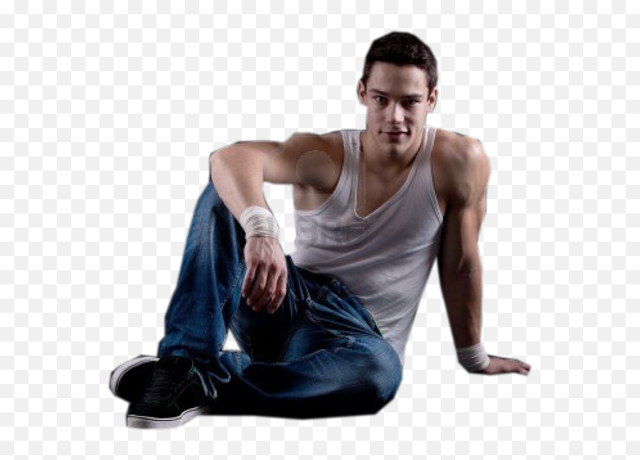 Guy In Tank Top Sitting Png Official Psds - Sitting,Tank Top Png