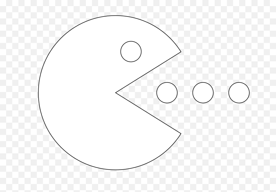 Pacman Clipart Line - Pac Man Black And White Png,Pac Man Transparent Background