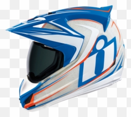 Meancycles Variant Raiden Blue Red White Full Face Helmet - Icon Raiden Variant png