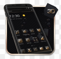 Updated Luxury Golden 3d Black Tech Pc Android App - Portable png