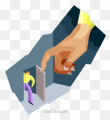 Download Big Hand Opening Door For Little Man Royalty Free - Illustration Png,Door Icon Vector
