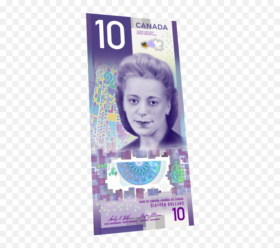 Canadau0027s Vertical 10 Note - Bank Of Canada Viola Desmond 10 Dollar Bill Png,$10 Icon