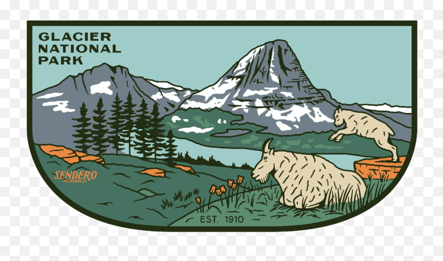 Sendero Glacier National Park Sticker - Montana Glacier National Park Sticker Png,Icon Stickers