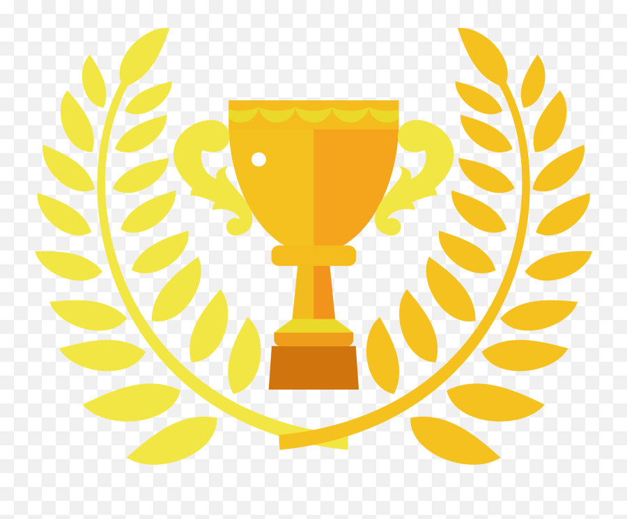 Download Hd Graphic Stock Trophy Clip Art Leaves Decorated - Champion Trophy Clip Art Png,Trophy Clipart Png