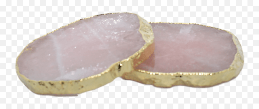 Kiruna Quartz Coasters Rose Wgold Trim - Crystal Png,Gold Trim Png