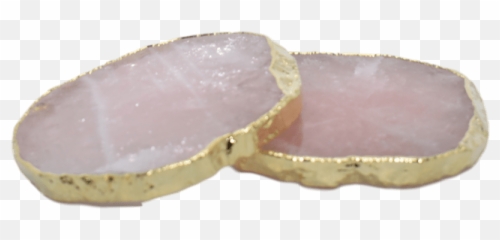 Kiruna Quartz Coasters Rose Wgold Trim - Crystal Png,Gold Trim Png