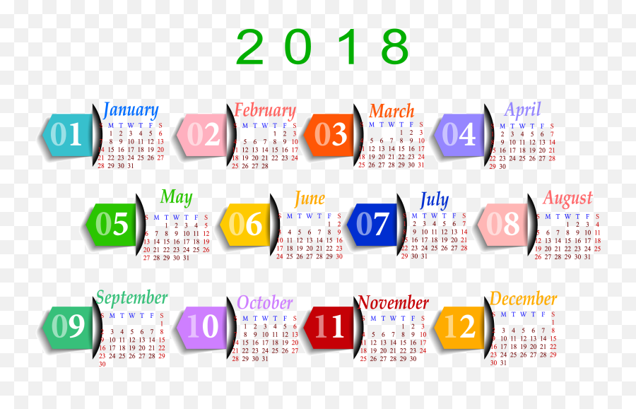 Download Hd 2018 Calendar Png Image - New Year Calendar 2018 2011,New Year 2018 Png