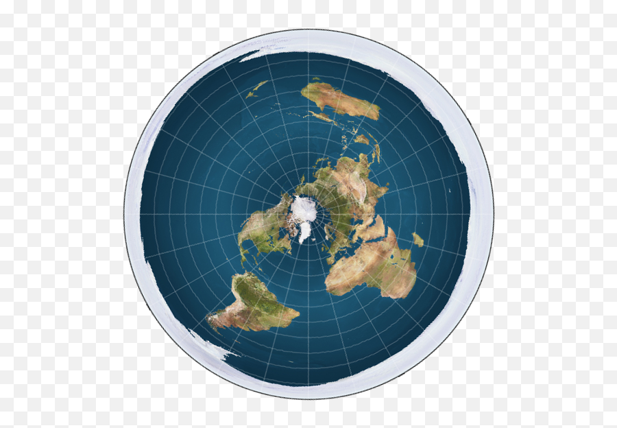Flat Earth Png 3 Image - World Map North Pole,Earth Transparent Background