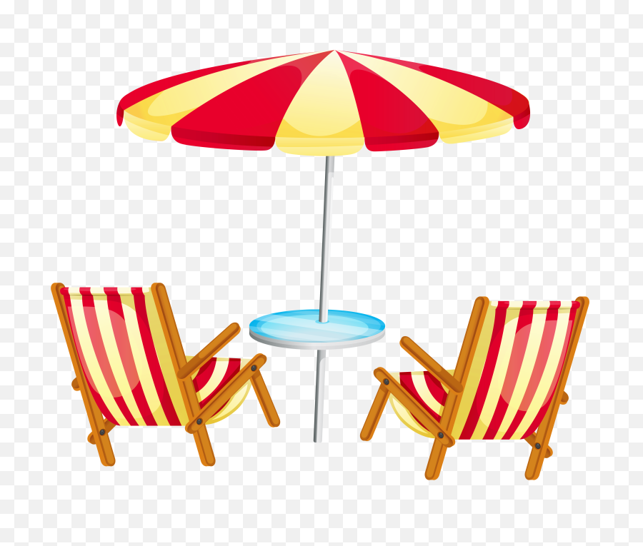 Table And Chairs Png - Beach Umbrella With Chair And Ball Transparent Transparent Background Summer Clip Art,Table Clipart Png