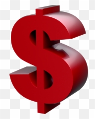 Dollar Sign Free Transparent Image - Red 3d png