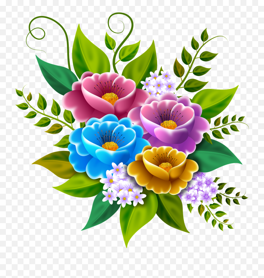 Flowers Illustration Bouquet - Flores Ilustracion Png,Flower Illustration Png