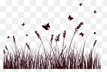 Painted Black Grass Bow Png - Flower And Silhouette