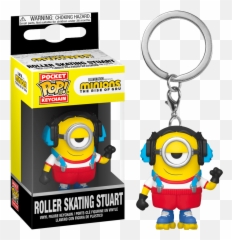 Minions 2 Rise Of Gru - Stuart Skater Pocket Pop Keychain Minions Rise Of Gru Pop Figures Png,Gru Transparent