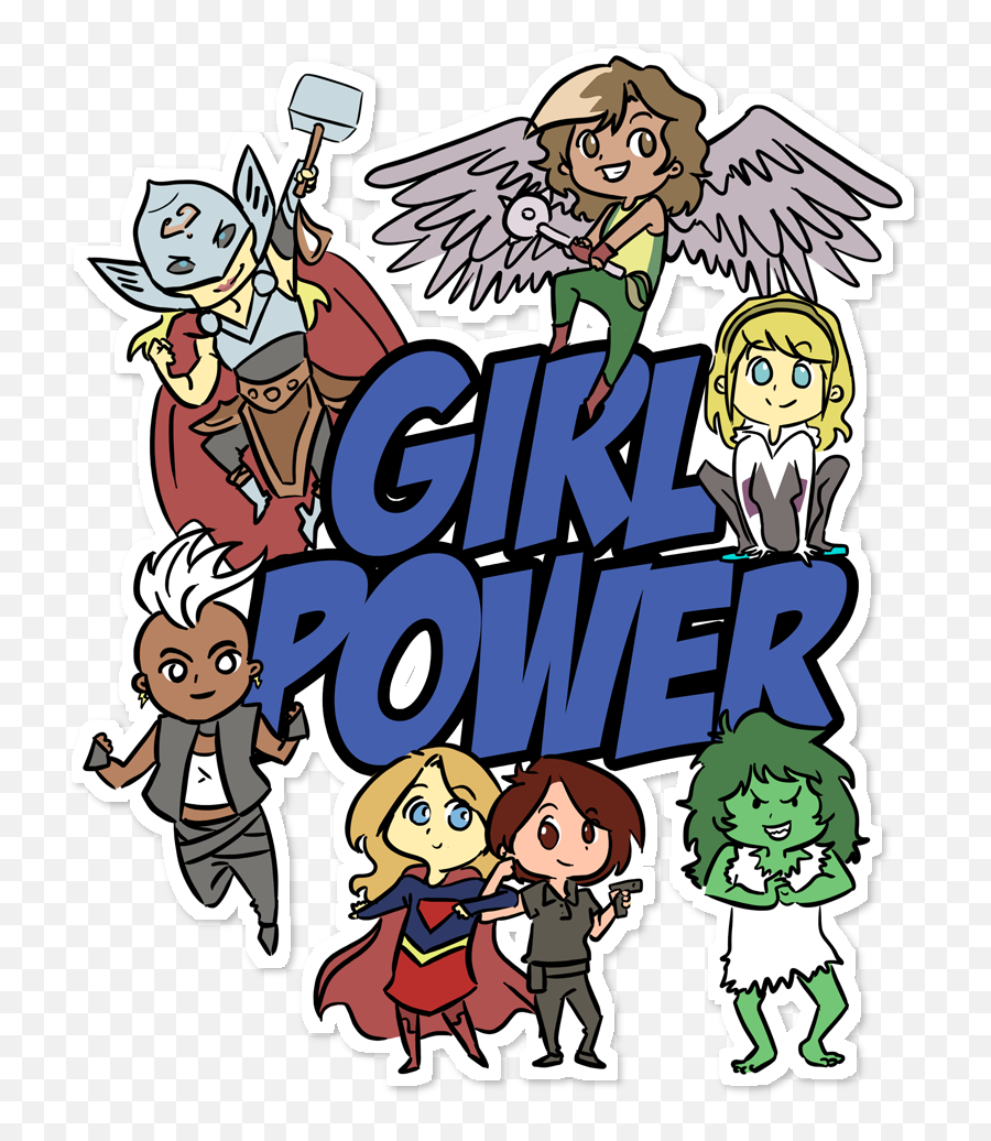 Adesivo Girl Power De Milene Correiana - Cartoon 962x962 Cartoon Png,Girl Power Png