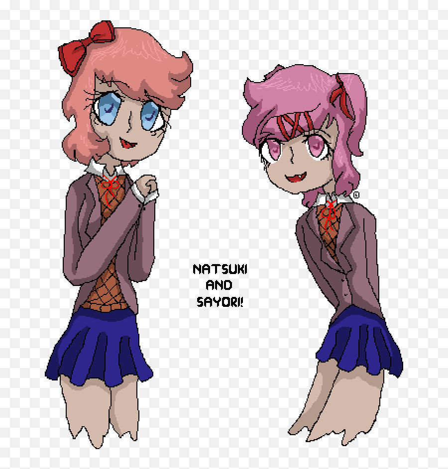 Pixilart - Natsuki And Sayori By Calm7511 Cartoon Png,Sayori Png