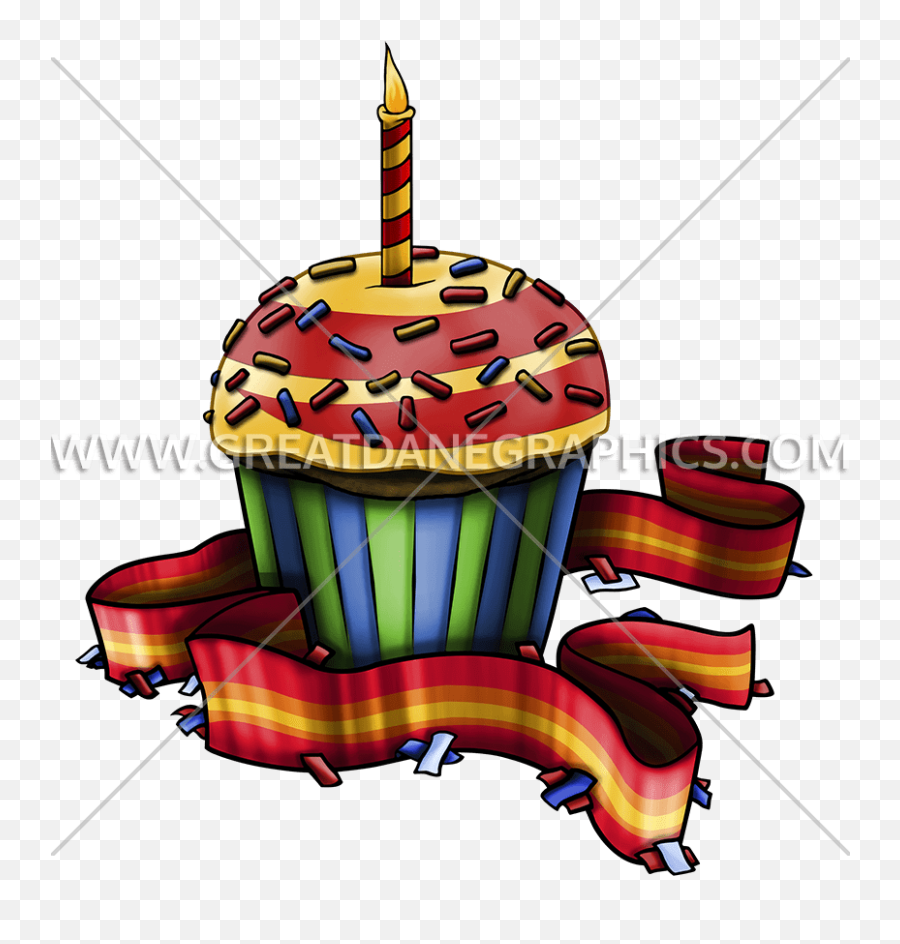 Birthday Cupcake Production Ready Artwork For T - Shirt Printing Birthday Cake Png,Birthday Cupcake Png