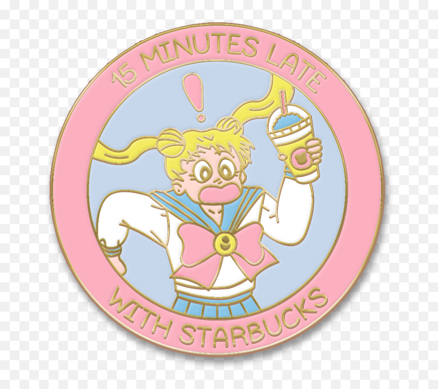 Late With Starbucks - Enamel Pin Label Png,Starbucks Png