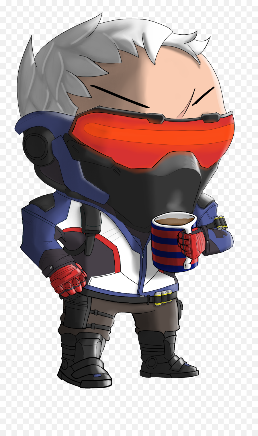 Soldier 76 Png - Chibi Style Kartun,Soldier 76 Png