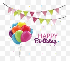 Download Birthday Cake Balloon Party - Happy Birthday Happy Birthday Template Png,Birthday Balloons Png
